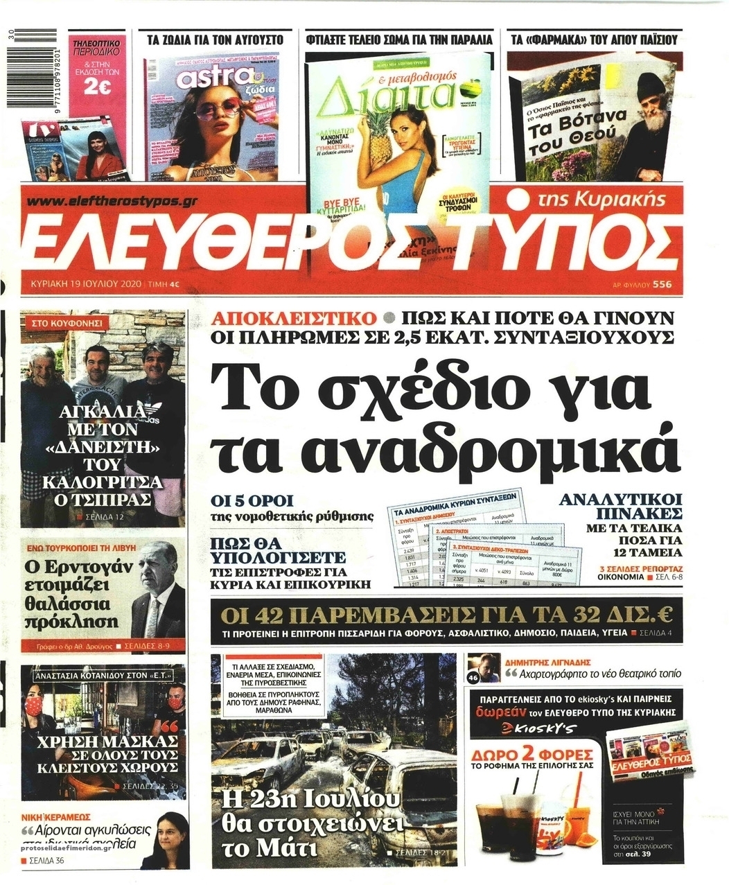 Πρωτοσέλιδο εφημερίδας Ελεύθερος Τύπος