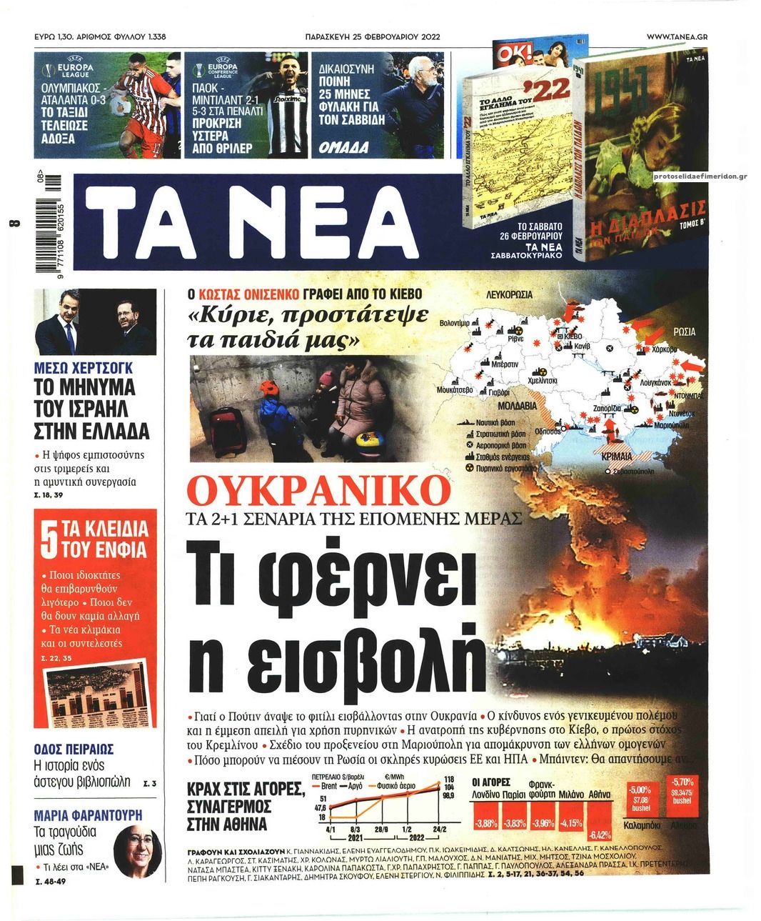 Πρωτοσέλιδο εφημερίδας Τα Νέα