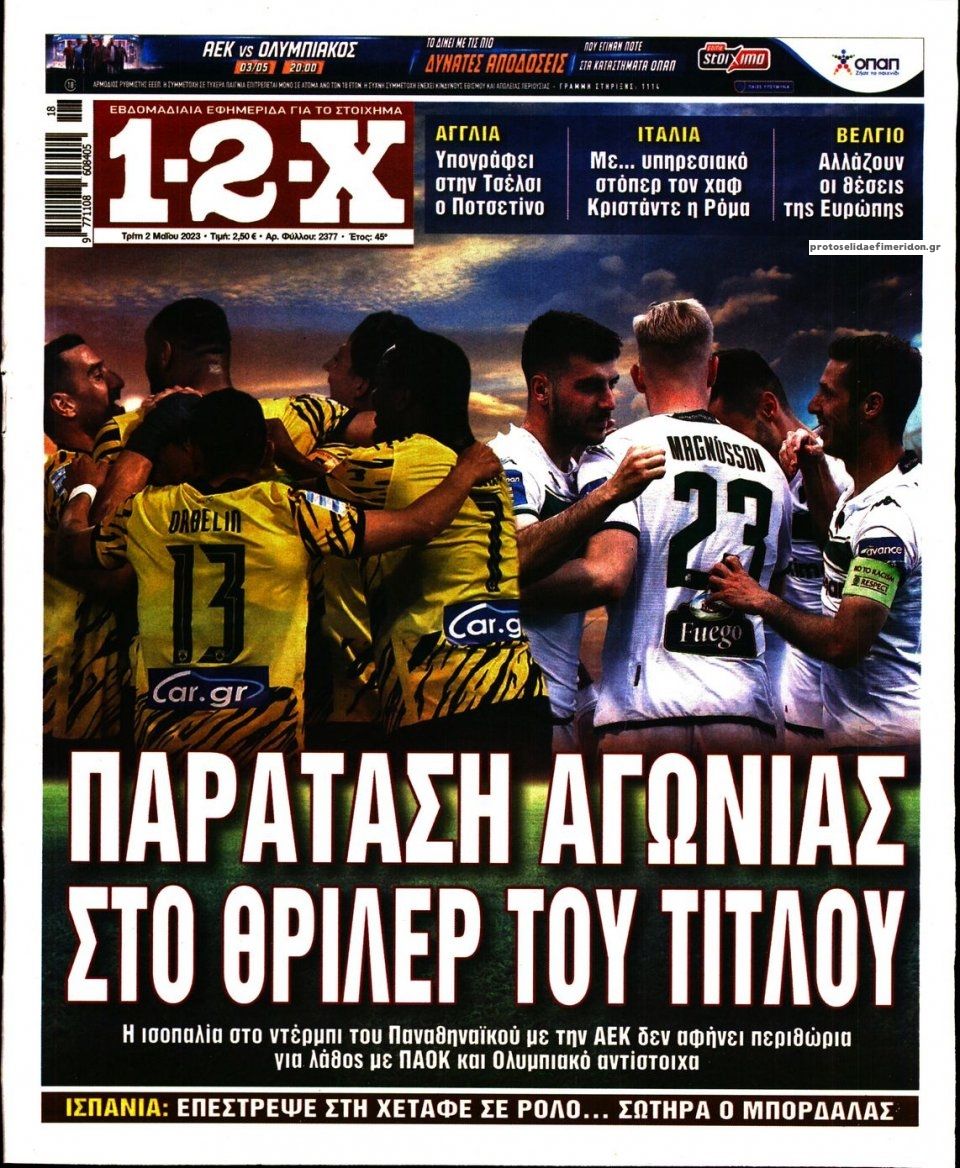 Πρωτοσέλιδο εφημερίδας 12x