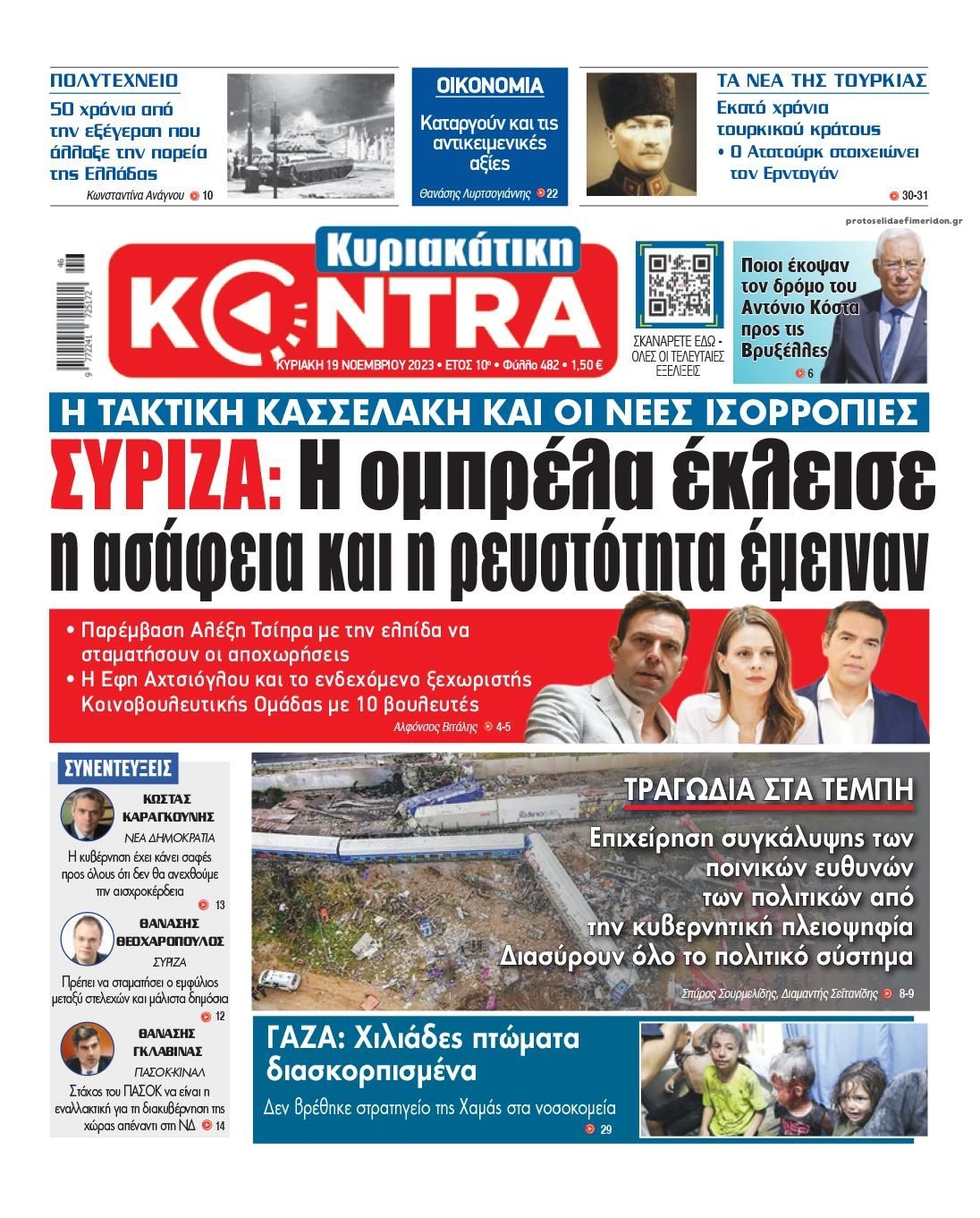 Πρωτοσέλιδο εφημερίδας Kontra News