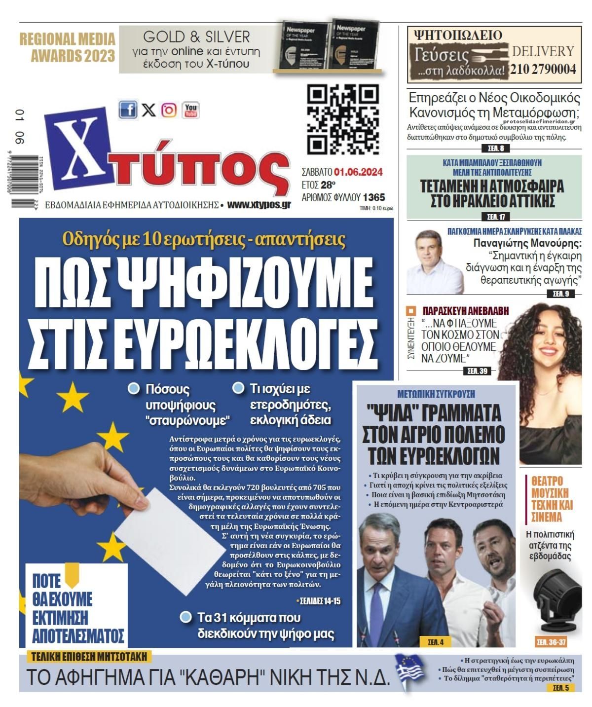 Πρωτοσέλιδο εφημερίδας Χτύπος