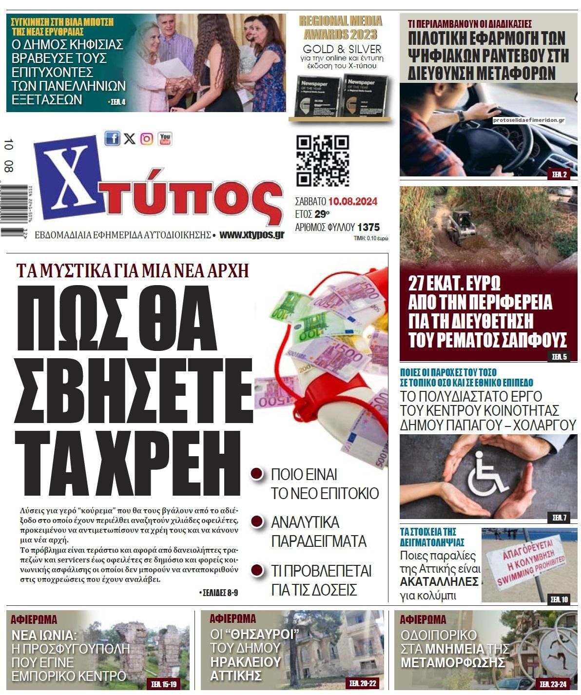 Πρωτοσέλιδο εφημερίδας Χτύπος