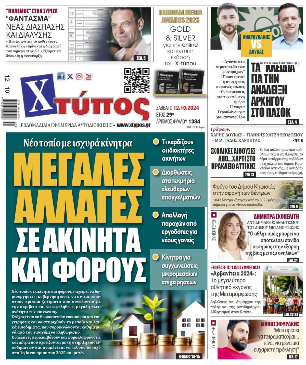 Πρωτοσέλιδο εφημερίδας Χτύπος