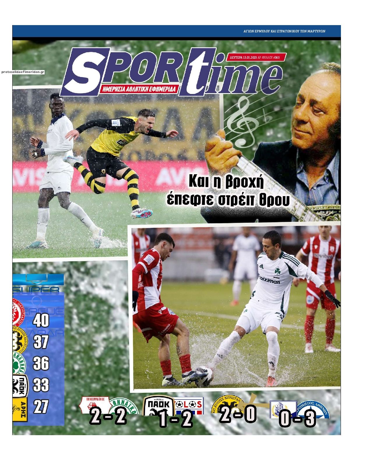 Πρωτοσέλιδο εφημερίδας Sportime