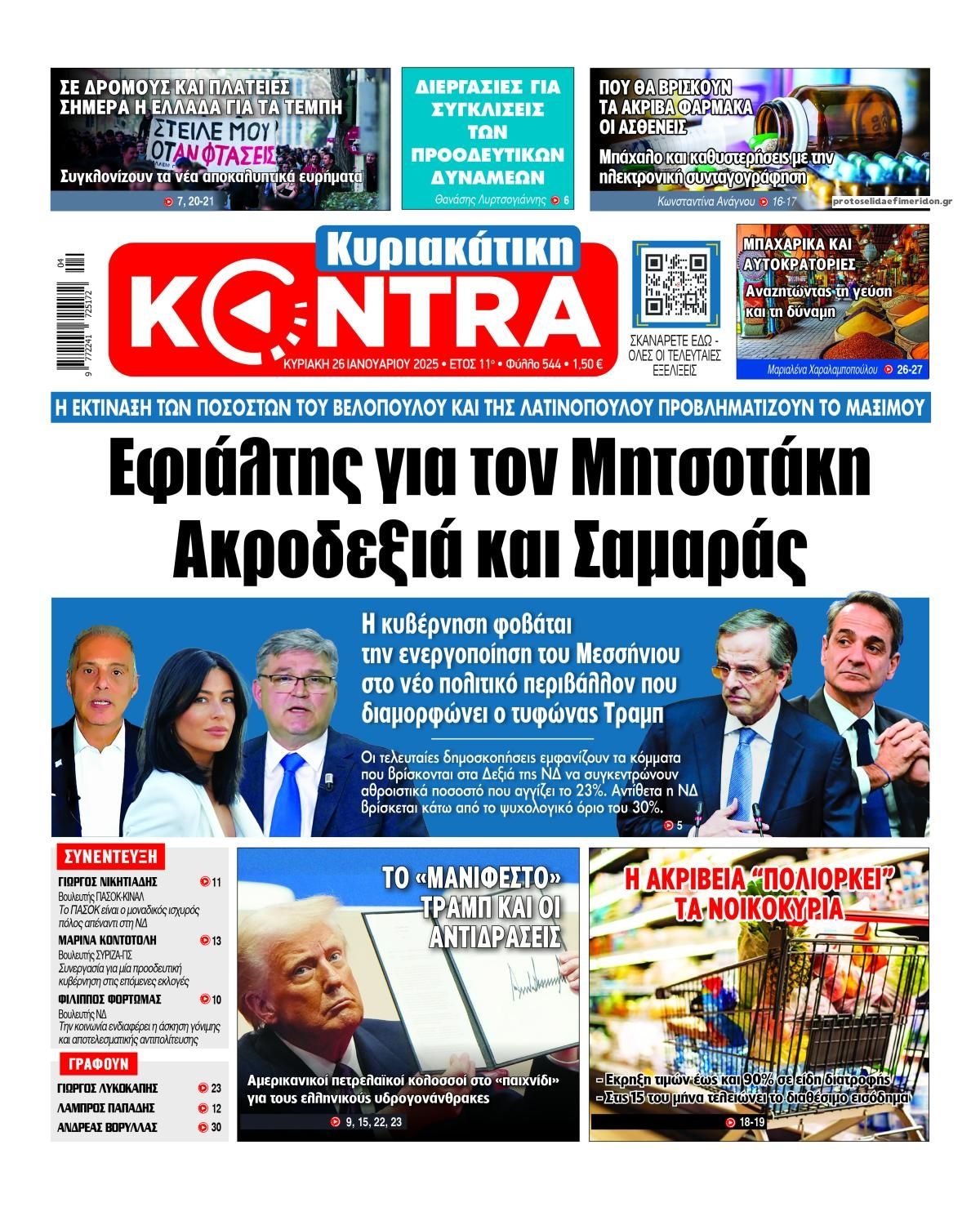 Πρωτοσέλιδο εφημερίδας Kontra News