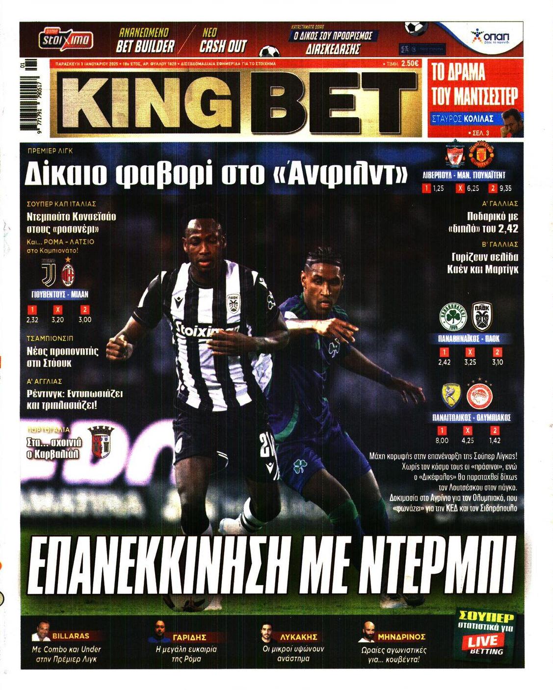 Πρωτοσέλιδο εφημερίδας Kingbet