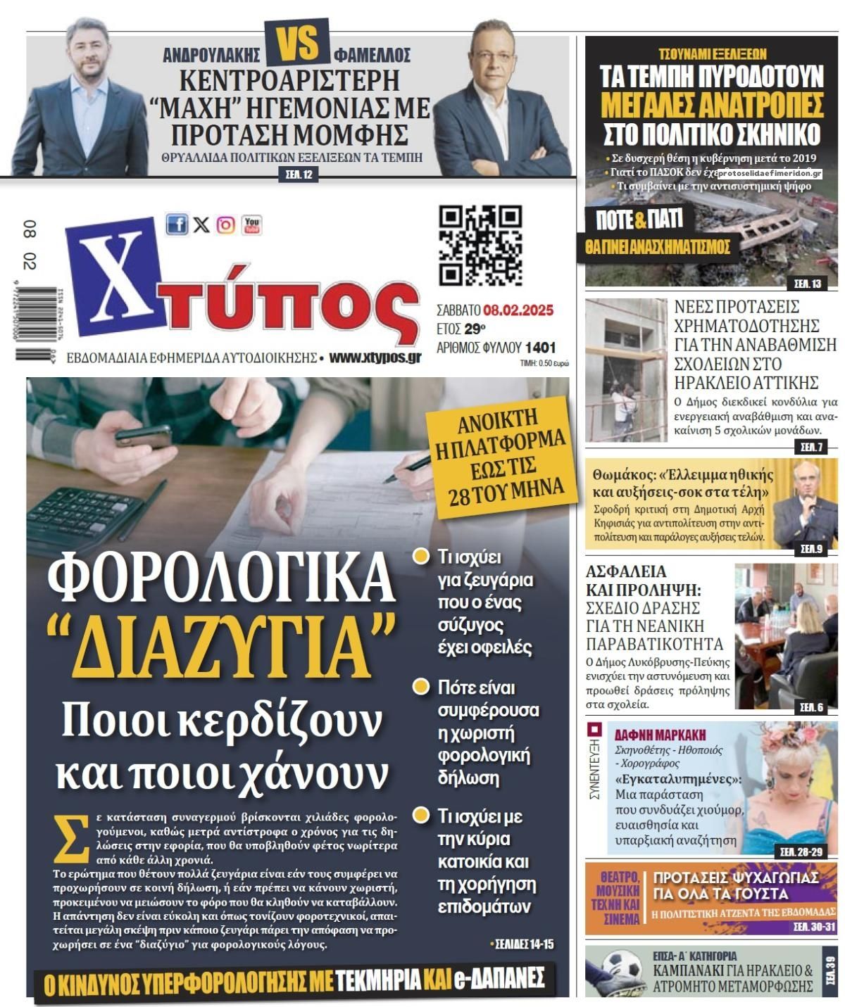 Πρωτοσέλιδο εφημερίδας Χτύπος